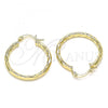 Oro Laminado Medium Hoop, Gold Filled Style Diamond Cutting Finish, Golden Finish, 02.213.0249.1.30