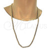 Gold Tone Basic Necklace, Pave Cuban Design, Polished, Golden Finish, 04.242.0037.30GT