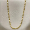 Oro Laminado Basic Necklace, Gold Filled Style Diamond Cutting Finish, Golden Finish, 04.213.0137.20