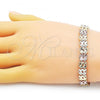 Oro Laminado Fancy Bracelet, Gold Filled Style Diamond Cutting Finish, Tricolor, 03.102.0068.07