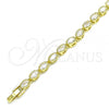 Oro Laminado Tennis Bracelet, Gold Filled Style with White Cubic Zirconia, Polished, Golden Finish, 03.283.0025.08