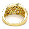 Oro Laminado Multi Stone Ring, Gold Filled Style with White Cubic Zirconia, Polished, Golden Finish, 01.99.0012.08 (Size 8)