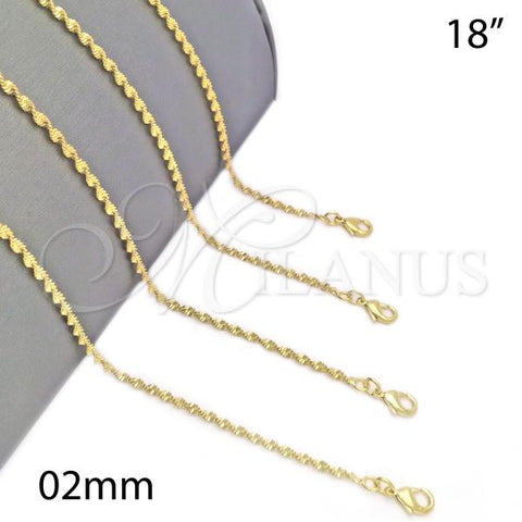 Oro Laminado Basic Necklace, Gold Filled Style Golden Finish, 04.09.0176.18