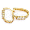 Oro Laminado Small Hoop, Gold Filled Style with White Cubic Zirconia, Polished, Golden Finish, 02.196.0033.15