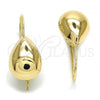 Oro Laminado Leverback Earring, Gold Filled Style Teardrop Design, Polished, Golden Finish, 02.163.0077