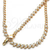 Oro Laminado Necklace and Bracelet, Gold Filled Style with White Cubic Zirconia, Polished, Golden Finish, 06.284.0014.4