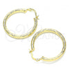 Oro Laminado Medium Hoop, Gold Filled Style Diamond Cutting Finish, Golden Finish, 02.213.0242.1.30