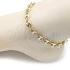 Oro Laminado Basic Anklet, Gold Filled Style Chunky Design, Polished, Golden Finish, 03.213.0313.10