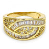 Oro Laminado Multi Stone Ring, Gold Filled Style with White Cubic Zirconia, Polished, Golden Finish, 01.99.0012.08 (Size 8)