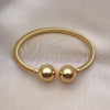 Oro Laminado Individual Bangle, Gold Filled Style Ball and Twist Design, Polished, Golden Finish, 07.170.0020