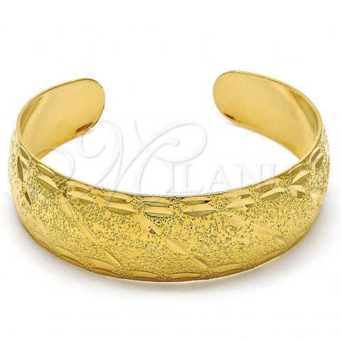 Oro Laminado Individual Bangle, Gold Filled Style Herringbone Design, Diamond Cutting Finish, Golden Finish, 07.156.0059 (23 MM Thickness, One size fits all)