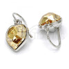 Rhodium Plated Dangle Earring, Heart Design, with Light Silk Swarovski Crystals, Polished, Rhodium Finish, 02.239.0003.9