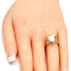 Oro Laminado Multi Stone Ring, Gold Filled Style with Golden Shadow Swarovski Crystals, Polished, Golden Finish, 01.239.0005.10 (One size fits all)