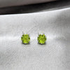 Sterling Silver Stud Earring, with Peridot Cubic Zirconia, Polished, Silver Finish, 02.392.0037