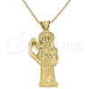 Oro Laminado Religious Pendant, Gold Filled Style Santa Muerte Design, Polished, Golden Finish, 05.185.0010.1
