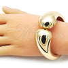 Oro Laminado Individual Bangle, Gold Filled Style Teardrop Design, Polished, Golden Finish, 07.422.0004.05