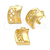 Oro Laminado Earring and Pendant Adult Set, Gold Filled Style with  Crystal, Golden Finish, 5.047.006