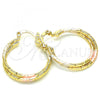 Oro Laminado Small Hoop, Gold Filled Style Polished, Tricolor, 02.170.0252.25