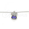 Rhodium Plated Pendant Necklace, Bow Design, with Bermuda Blue Swarovski Crystals and White Micro Pave, Polished, Rhodium Finish, 04.239.0024.2.16