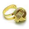 Oro Laminado Elegant Ring, Gold Filled Style Love Knot Design, Polished, Golden Finish, 01.383.0005