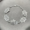 Sterling Silver Fancy Bracelet, Hand of God Design, Polished, Silver Finish, 03.392.0002.07