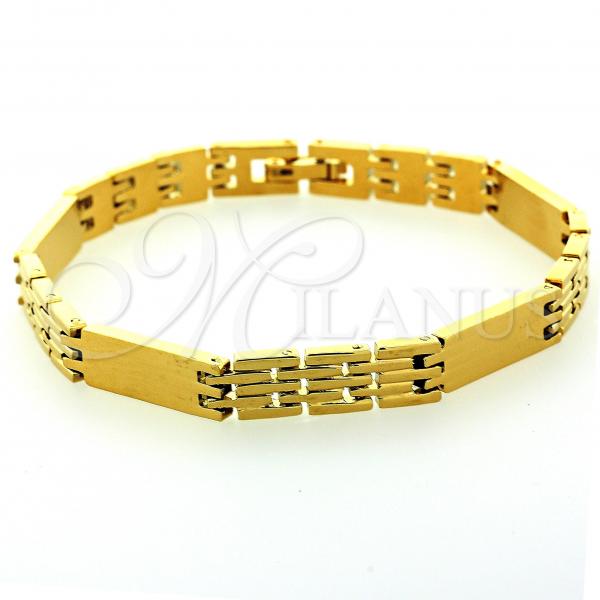 Oro Laminado Solid Bracelet, Gold Filled Style Polished, Golden Finish, 5.018.005