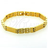 Oro Laminado Solid Bracelet, Gold Filled Style Polished, Golden Finish, 5.018.005
