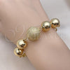 Oro Laminado Fancy Bracelet, Gold Filled Style Ball and Rolo Design, Matte Finish, Golden Finish, 03.331.0247.09