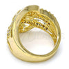 Oro Laminado Multi Stone Ring, Gold Filled Style with White Cubic Zirconia and White Micro Pave, Polished, Golden Finish, 01.99.0024.08 (Size 8)