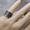 Stainless Steel Mens Ring, Spiral Design, Polished, Golden Finish, 01.63.0639.09