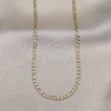 Oro Laminado Basic Necklace, Gold Filled Style Figaro Design, Polished, Golden Finish, 04.213.0240.16