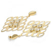Oro Laminado Dangle Earring, Gold Filled Style with White Cubic Zirconia, Polished, Golden Finish, 02.268.0081