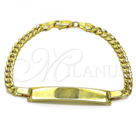 Oro Laminado ID Bracelet, Gold Filled Style Polished, Golden Finish, 03.380.0133.08
