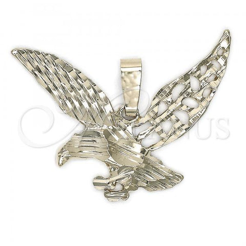 Oro Laminado Fancy Pendant, Gold Filled Style Eagle Design, Diamond Cutting Finish, Golden Finish, 5.182.002
