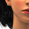 Oro Laminado Stud Earring, Gold Filled Style Ball Design, Polished, Golden Finish, 5.128.011.1