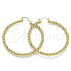 Oro Laminado Large Hoop, Gold Filled Style Ball Design, Polished, Golden Finish, 02.385.0002.50