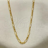 Oro Laminado Basic Necklace, Gold Filled Style Figaro Design, Polished, Golden Finish, 04.32.0025.20
