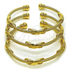 Oro Laminado Trio Bangle, Gold Filled Style and Infinite Polished, Golden Finish, 07.282.0014