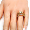 Oro Laminado Multi Stone Ring, Gold Filled Style with White Cubic Zirconia and White Micro Pave, Polished, Golden Finish, 01.217.0002.08 (Size 8)