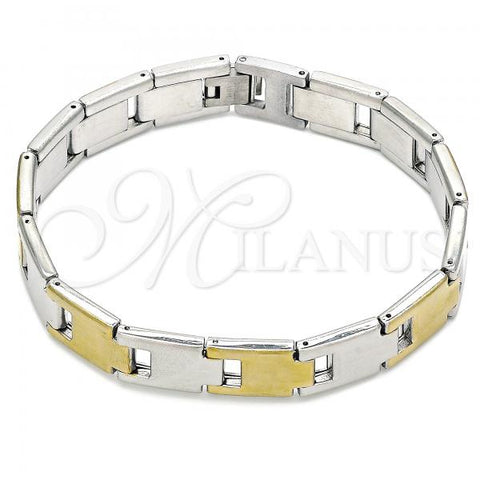 Stainless Steel Solid Bracelet, Polished, Two Tone, 03.114.0351.09