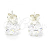 Sterling Silver Stud Earring, with White Cubic Zirconia, Polished,, 02.63.2612