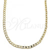 Oro Laminado Basic Necklace, Gold Filled Style Curb Design, Polished, Golden Finish, 5.222.005.28