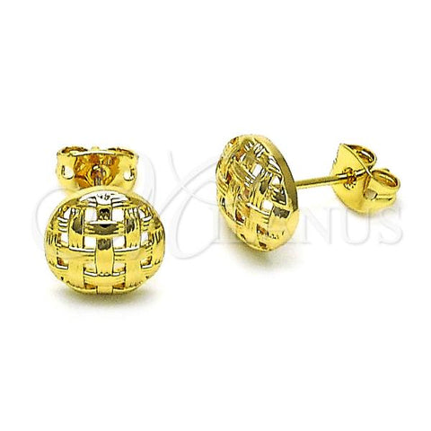 Oro Laminado Stud Earring, Gold Filled Style Polished, Golden Finish, 02.342.0289