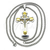Stainless Steel Pendant Necklace, Cross Design, Polished, Two Tone, 04.116.0028.30