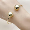 Oro Laminado Individual Bangle, Gold Filled Style Ball Design, Polished, Golden Finish, 07.213.0017
