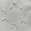 Sterling Silver Charm Bracelet, Pineapple Design, Polished, Silver Finish, 03.409.0008.07
