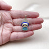 Oro Laminado Fancy Pendant, Gold Filled Style with White Cubic Zirconia, Blue Enamel Finish, Golden Finish, 05.284.0021.2