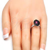 Rhodium Plated Multi Stone Ring, with Amethyst Swarovski Crystals, Polished, Rhodium Finish, 01.239.0008.3 (One size fits all)