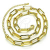 Oro Laminado Basic Necklace, Gold Filled Style Paperclip Design, Polished, Golden Finish, 04.378.0002.16