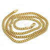 Oro Laminado Basic Necklace, Gold Filled Style Miami Cuban Design, Polished, Golden Finish, 04.63.1359.24